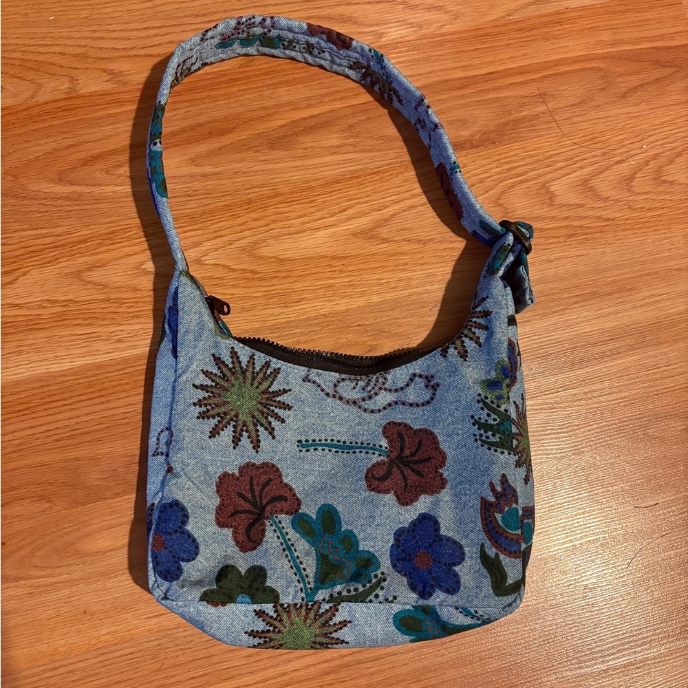 Baggu Mini Nylon Shoulder Bag: Digital Denim Birds